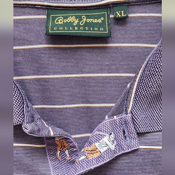 Bobby Jones Collection Polo Golf  Short Sleeve Shirt Size XL Purple Color - Picture 5 of 10